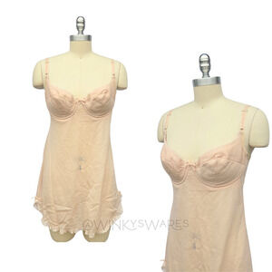 Vintage Vassarette Underneath it All Slip of a Bra Size 36C Peach Underwire 3229